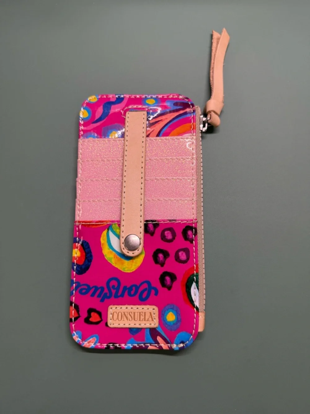 Consuela Hot Pink Multi-Pattern Card Holder - Picture 1 of 3